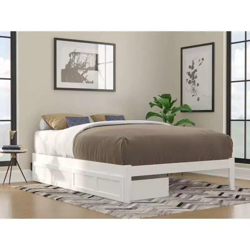 Full Size Bed with USB Turbo Charger and 2 Extra Long Drawers