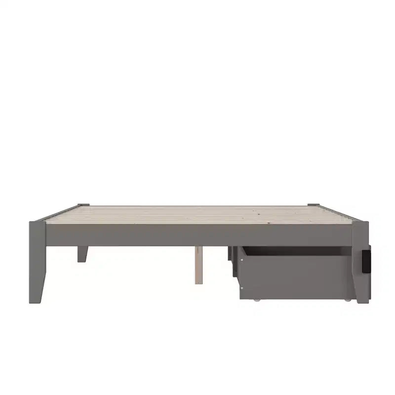 Full Size Bed with USB Turbo Charger and 2 Extra Long Drawers
