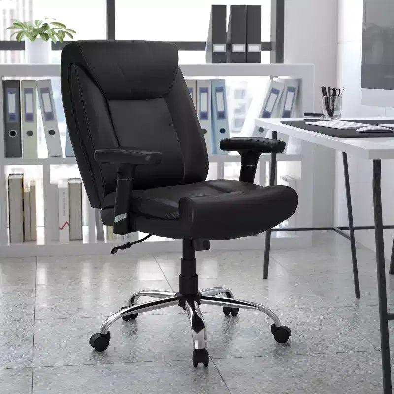 Big & Tall 400 lb. Rated Swivel Ergonomic Task Office Chair with Deep Tufted Seating and Adjustable Arms