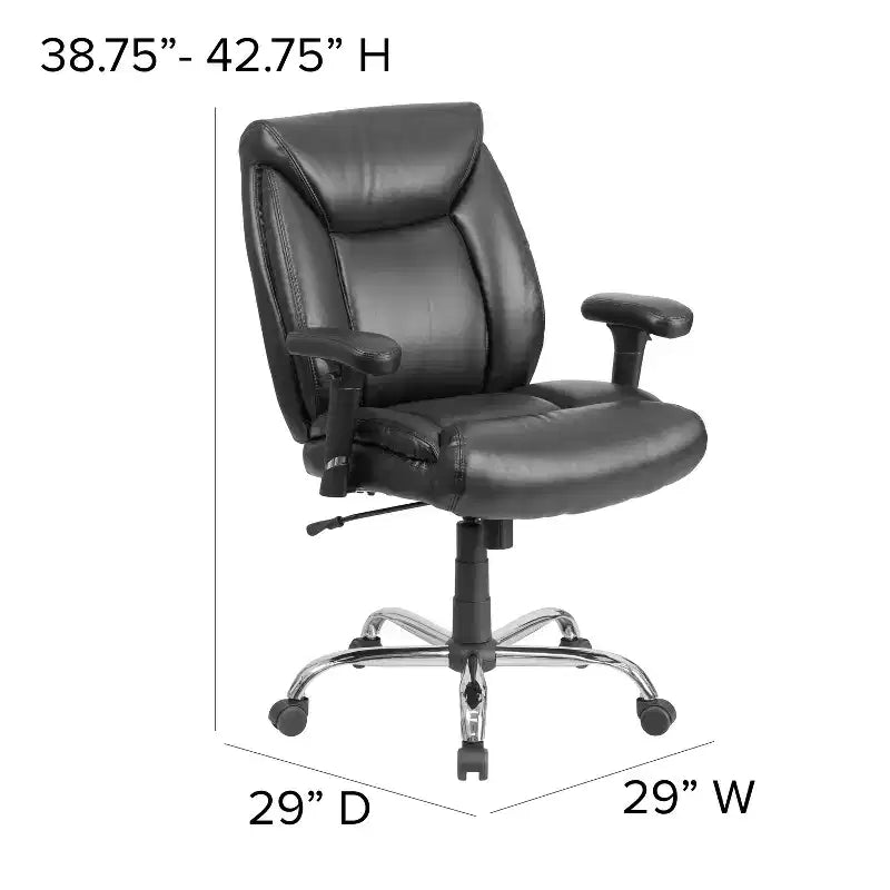Big & Tall 400 lb. Rated Swivel Ergonomic Task Office Chair with Deep Tufted Seating and Adjustable Arms