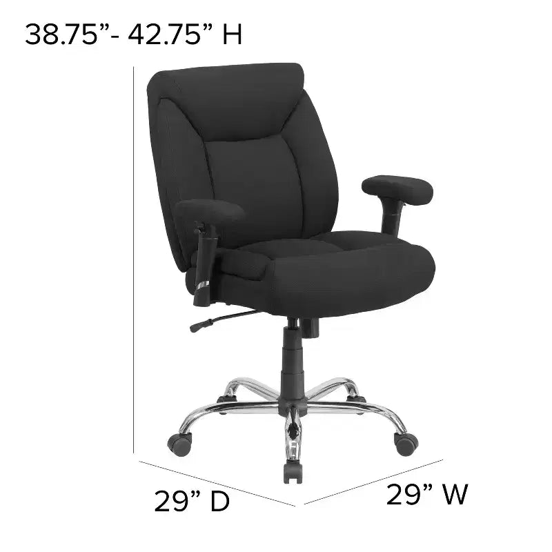 Big & Tall 400 lb. Rated Swivel Ergonomic Task Office Chair with Deep Tufted Seating and Adjustable Arms
