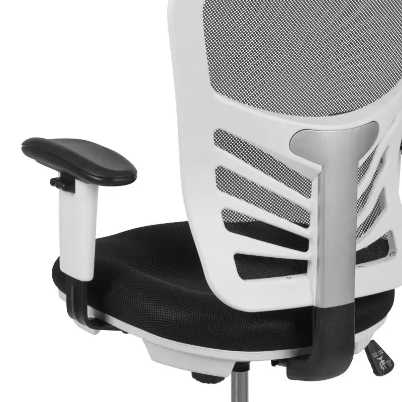 Mid-Back Mesh Ergonomic Drafting Chair with Adjustable Chrome Foot Ring, Adjustable Arms