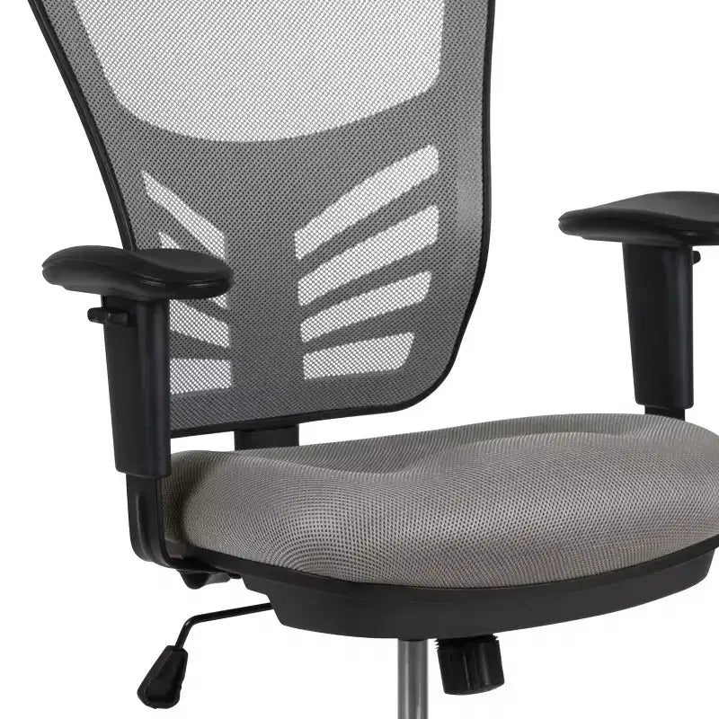 Mid-Back Mesh Ergonomic Drafting Chair with Adjustable Chrome Foot Ring, Adjustable Arms