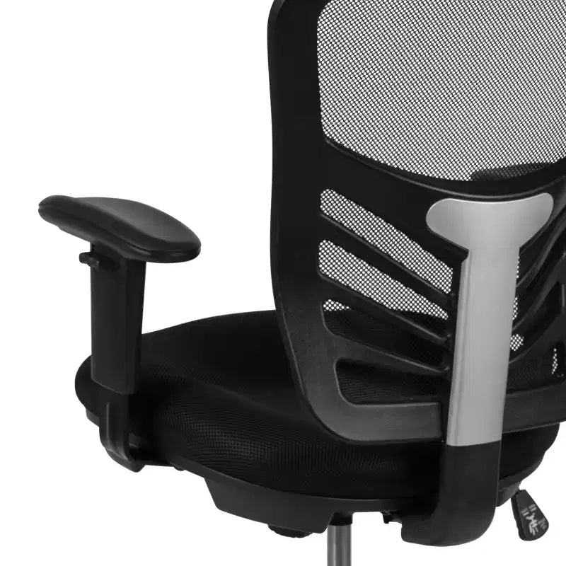 Mid-Back Mesh Ergonomic Drafting Chair with Adjustable Chrome Foot Ring, Adjustable Arms