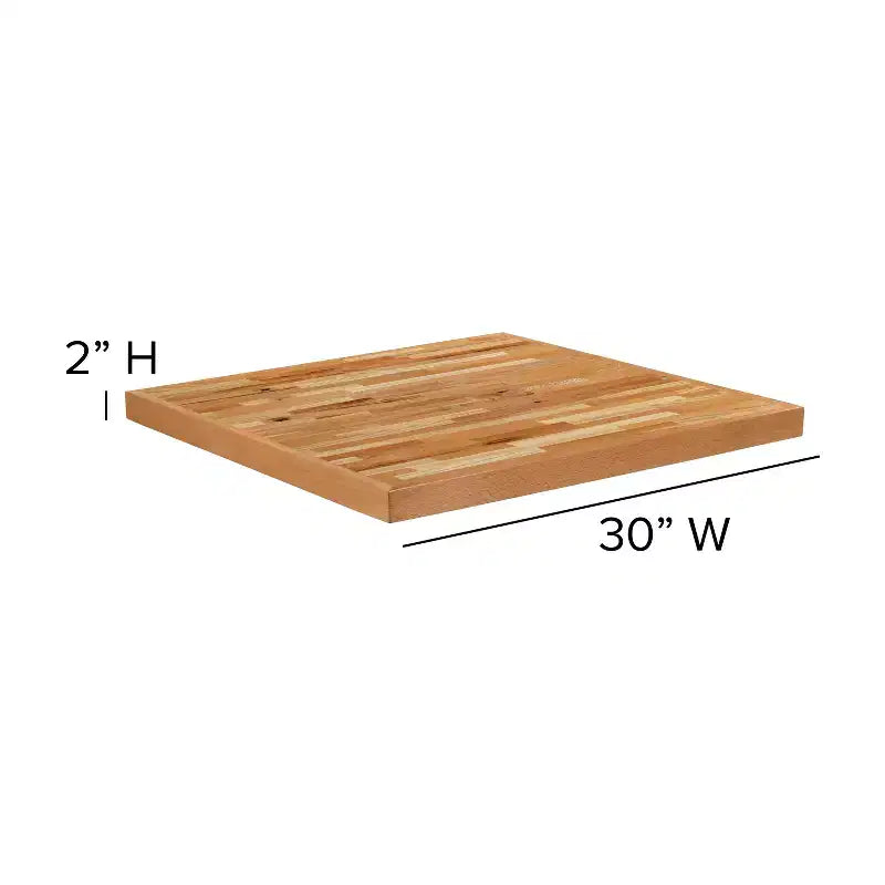 Square Butcher Block Style Table Top