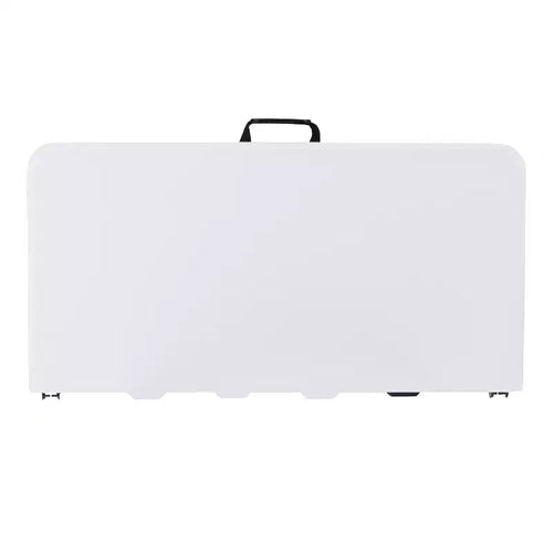2.79-Foot Square Bi-Fold Granite White Plastic Folding Table with Carrying Handle