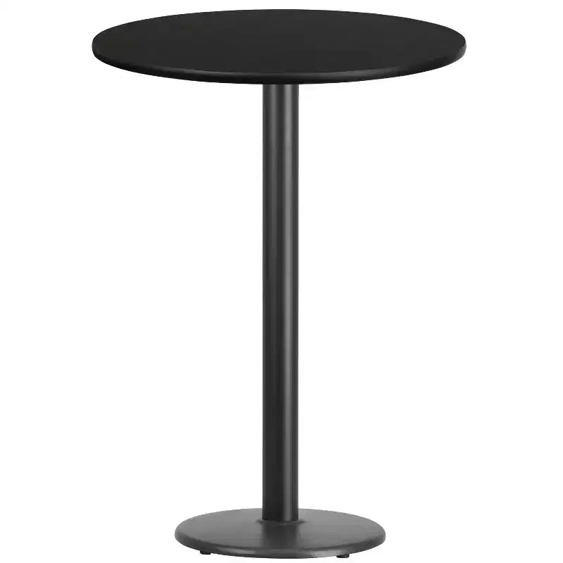 30" Round Laminate Table Top with 18" Round Bar Height Table Base