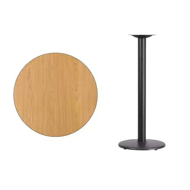 30" Round Laminate Table Top with 18" Round Bar Height Table Base