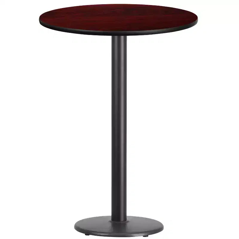 30" Round Laminate Table Top with 18" Round Bar Height Table Base