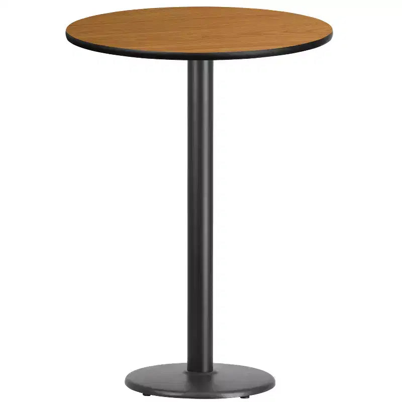 30" Round Laminate Table Top with 18" Round Bar Height Table Base