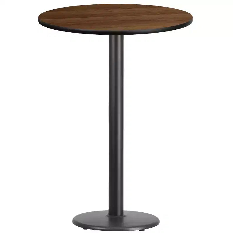 30" Round Laminate Table Top with 18" Round Bar Height Table Base