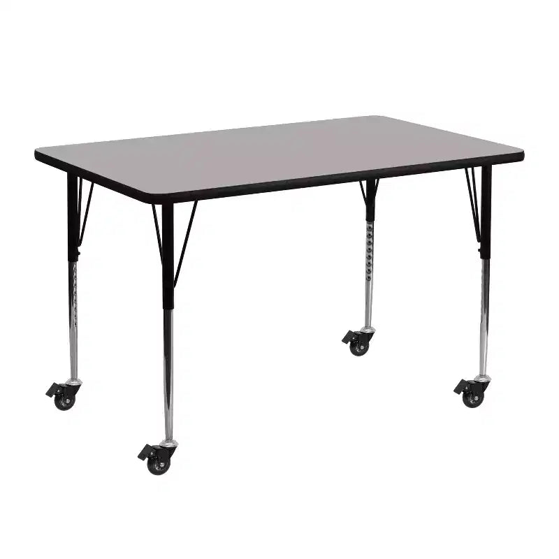 Mobile 24x48 Rectangle HP Laminate Adjustable Activity Table