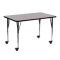 Mobile 24x48 Rectangle HP Laminate Adjustable Activity Table