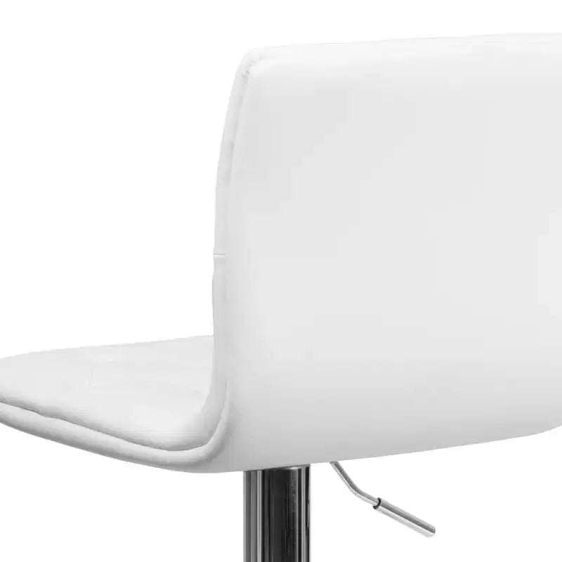 Button Tufted Vinyl Adjustable Height Barstool with Chrome Base